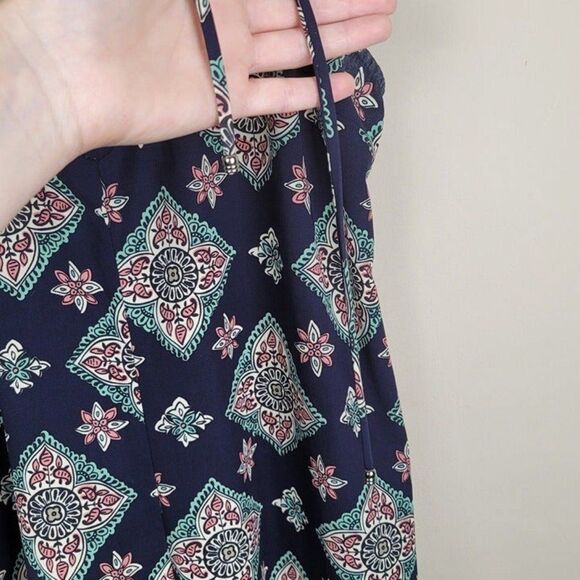 Illa Illa Sphagetti Straps Romper Navy Blue Floral Boho Size M - Picture 8 of 12